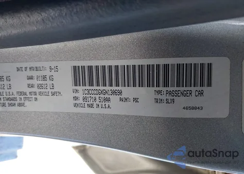 2016 Chrysler 200 S z USA, uszkodzony, nr VIN 1C3CCCDGXGN130690